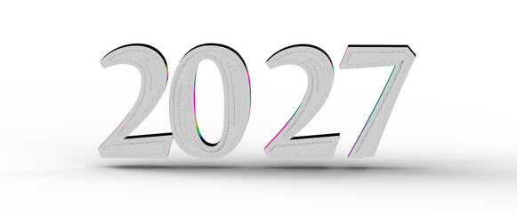 3D rendered illustration of the year 2027. Perfect for New Year's greetings, futuristic concepts, and planning. Ideal fo © vegefox.com