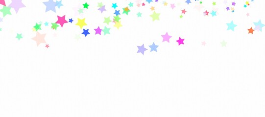 Fototapeta premium Colorful Star Confetti Border for Celebration and Festive Design