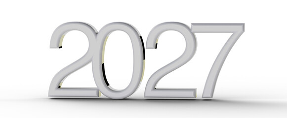 3D rendered illustration of the year 2027. Ideal for New Year greetings, business planning, future concepts and financia © vegefox.com