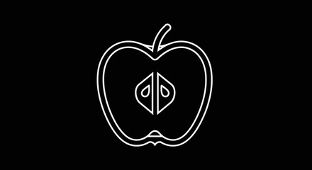 Fototapeta premium White Apple Logo on Black Background.