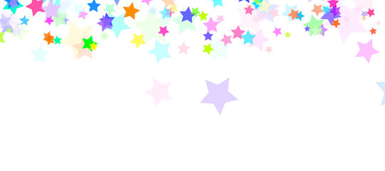 Fototapeta premium Colorful Star Confetti Border for Celebration and Festive Design
