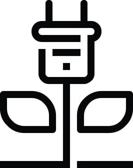 Modern energy saving flat line vector illustration icon design concept. Icon for mobile and web graphics. Flat symbol, logo creative concept. Simple and clean flat pictogram