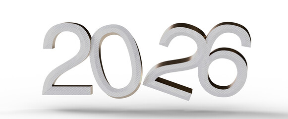 Stylish 3D rendered text featuring the year 2026. Perfect for New Year greetings, events and any celebration related des © vegefox.com