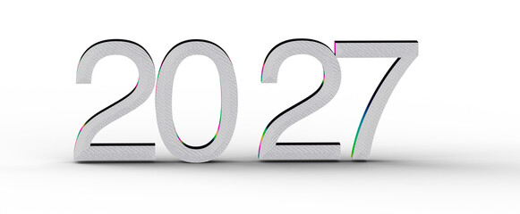 3D rendered illustration of the year 2027. Ideal for New Year greetings, business presentations, or any future-themed pr © vegefox.com