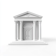 Fototapeta premium Simple white classical building icon