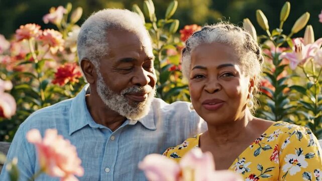 Pareja de ancianos enamorados
