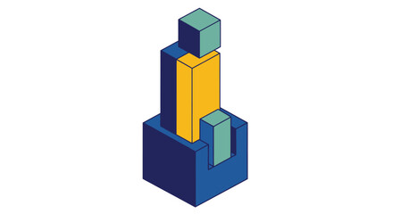 Fototapeta premium Colorful 3D Geometric Shapes Stacked Together.
