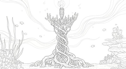 Obraz premium Candle Wrapped with Twisted Rope Design.