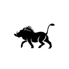 Fototapeta premium Warthog Silhouette Running Vector Illustration. Wild Boar African Safari Animal Graphic Design.