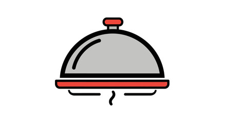 Obraz premium Cloche Serving Dish Icon Illustration Design.