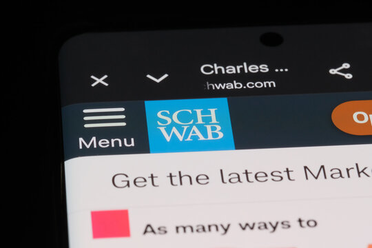 Shanghai,China-March 8th 2026: Schwab company brand logo on website
