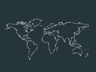 World map design in halftone style