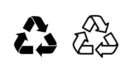 Obraz premium Recycling symbol icons - solid black and outline