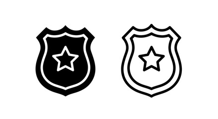 Police badge icon with star symbol for law enforcement and security