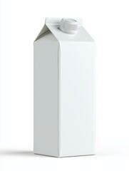 Minimalist Design of a White Carton Container Perfect for Beverages, Featuring a Screw Top and Clean Lines Suitable for Various Uses