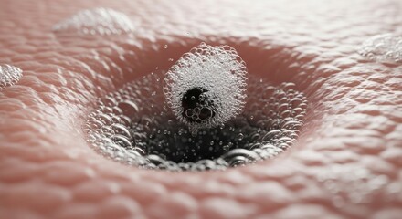 Fototapeta premium Close-up of water bubbles swirling down a drain