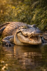 Obraz premium alligator in the swamp