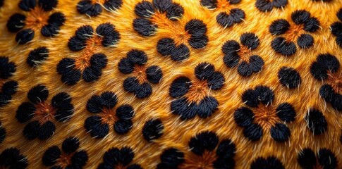 Coarse leopard fur texture in warm golden tones, feline patterns , African savannah