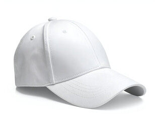 Fototapeta premium A blank white baseball cap on a white background (1)