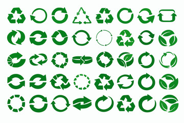 Obraz premium Green Recycle Symbols Set