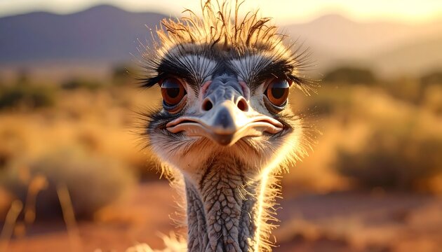 Intense Stare - Close-Up of an Emu in the Australian Outback.