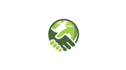 Fototapeta premium Sustainable Global Partnership Logo Icon - World Cooperation & Environmental Unity Vector