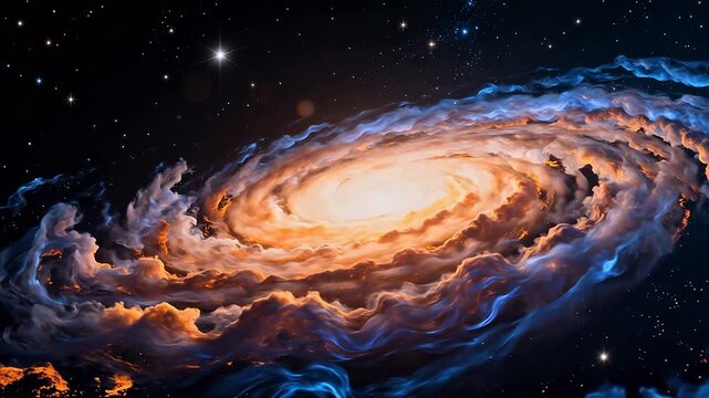 Galaxy in space with stars