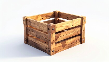 Reinforced Wooden Shipping Crate Rustic Storage Container