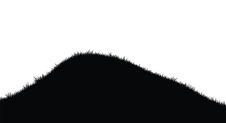 Rolling grassy hill against a stark white background silhouette © Rabbi