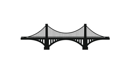 Fototapeta premium A striking black silhouette of a suspension bridge structure