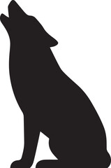 Howling Timber Wolf Wild Animal Vector Silhouettes