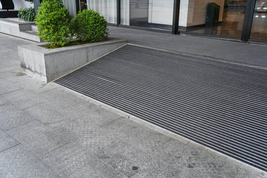 Metal ramp way for support wheelchair disabled people.