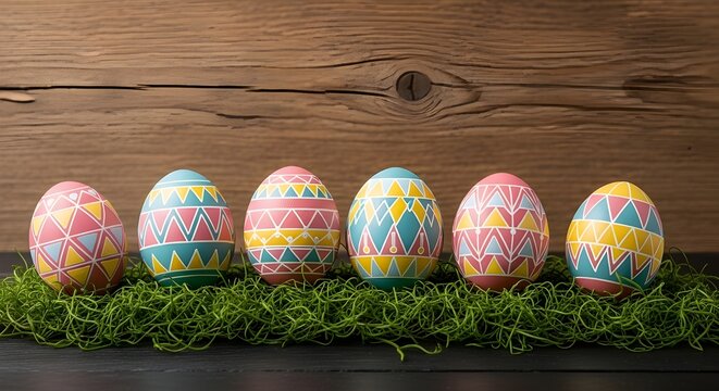 Easter monday decorative eggs on grass colorful easter celebration spring holiday tradition