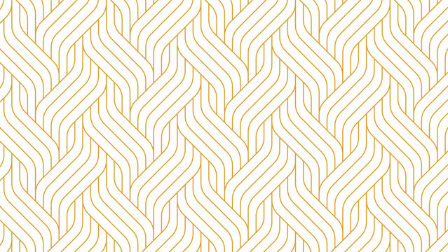 Elegant Golden Wavy Lines Seamless Pattern