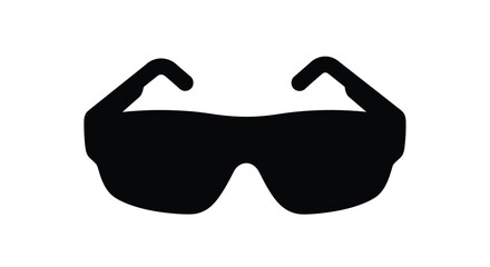 Black sunglasses isolated on a white background a striking silhouette © MdRabby