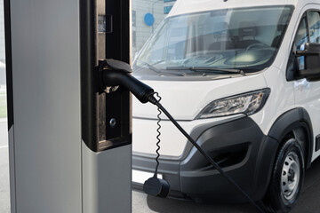 Electric delivery vans with electric vehicles charging station