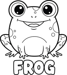Fototapeta premium Smiling frog cartoon character for kids