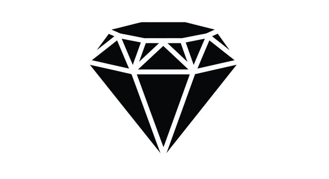 A striking black diamond shape against a white background silhouette