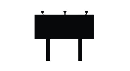 Obraz premium Minimalist black billboard design with three lights a stark silhouette