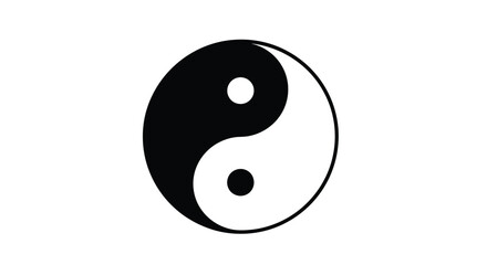 Yin and yang symbol a classic representation of duality silhouette