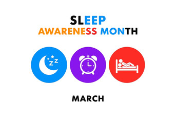 Sleep awareness month icons for march