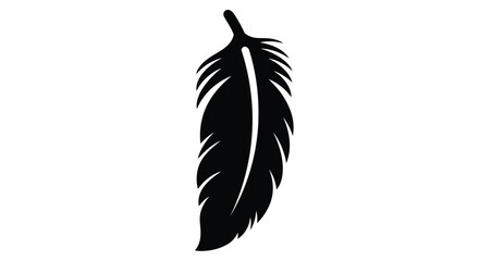 A striking black feather design against a white background silhouette © MSTALYA