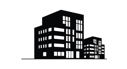 Modern building complex with a striking black silhouette © RKGolam