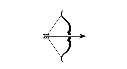 Fototapeta premium Black bow and arrow illustration with a striking silhouette
