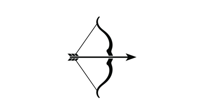 Black bow and arrow illustration with a striking silhouette