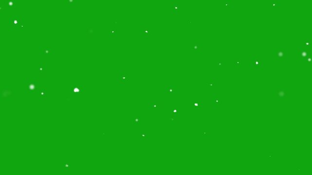  Winter snow falling green screen, snowfall particle animation 4k, snowing overlay chroma key green screen alpha channel background, holiday green screen background, flurry start falling seamless