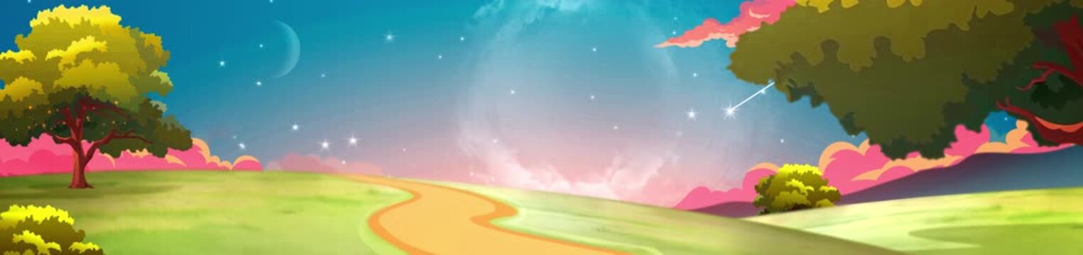 Cartoon Panorama Looping Background Animation
