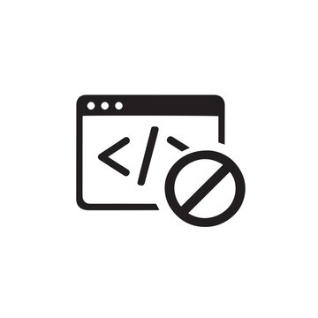 No Code Icon &ndash; Code Restriction Web Development Symbol