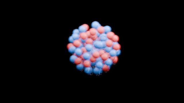 Atomic Nucleus Model with Protons and Neutrons in Abstract Space