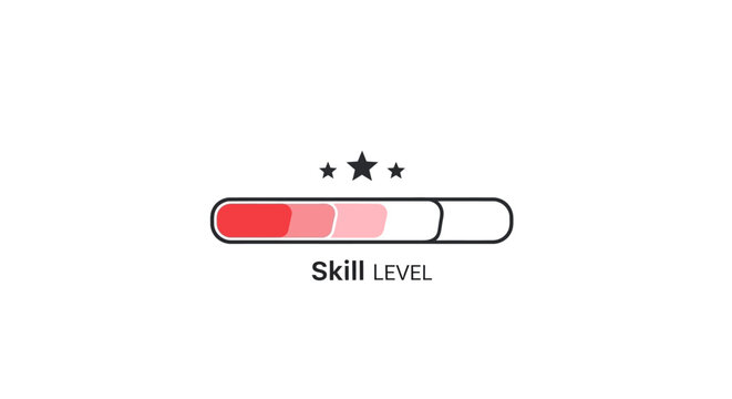 Skill level meter with stars.